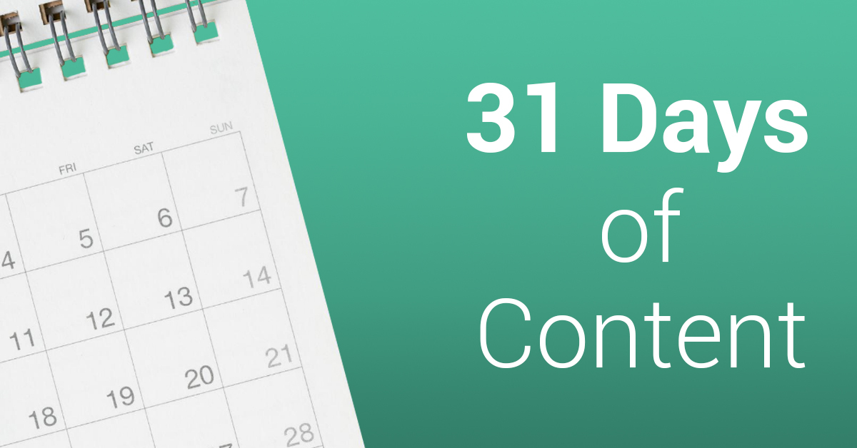 31 days of social media content ideas